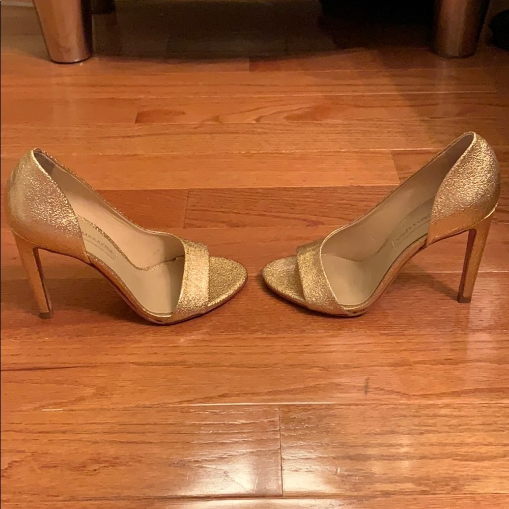 BCBG Max Azria Gold Heels - Picture 3 of 5